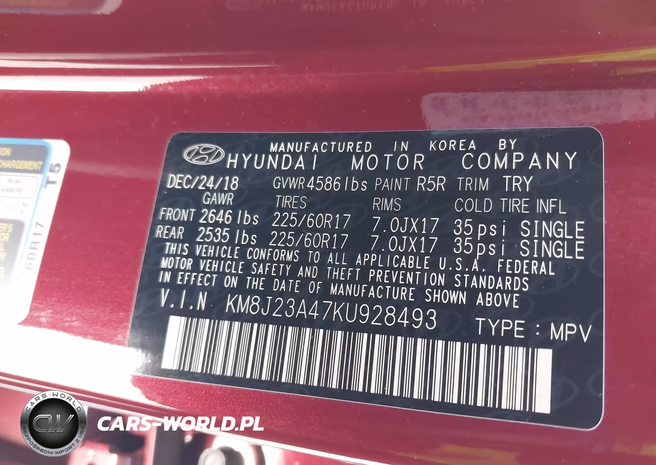 2019 Hyundai Tucson Se VIN:KM8J23A47KU928493 - 9