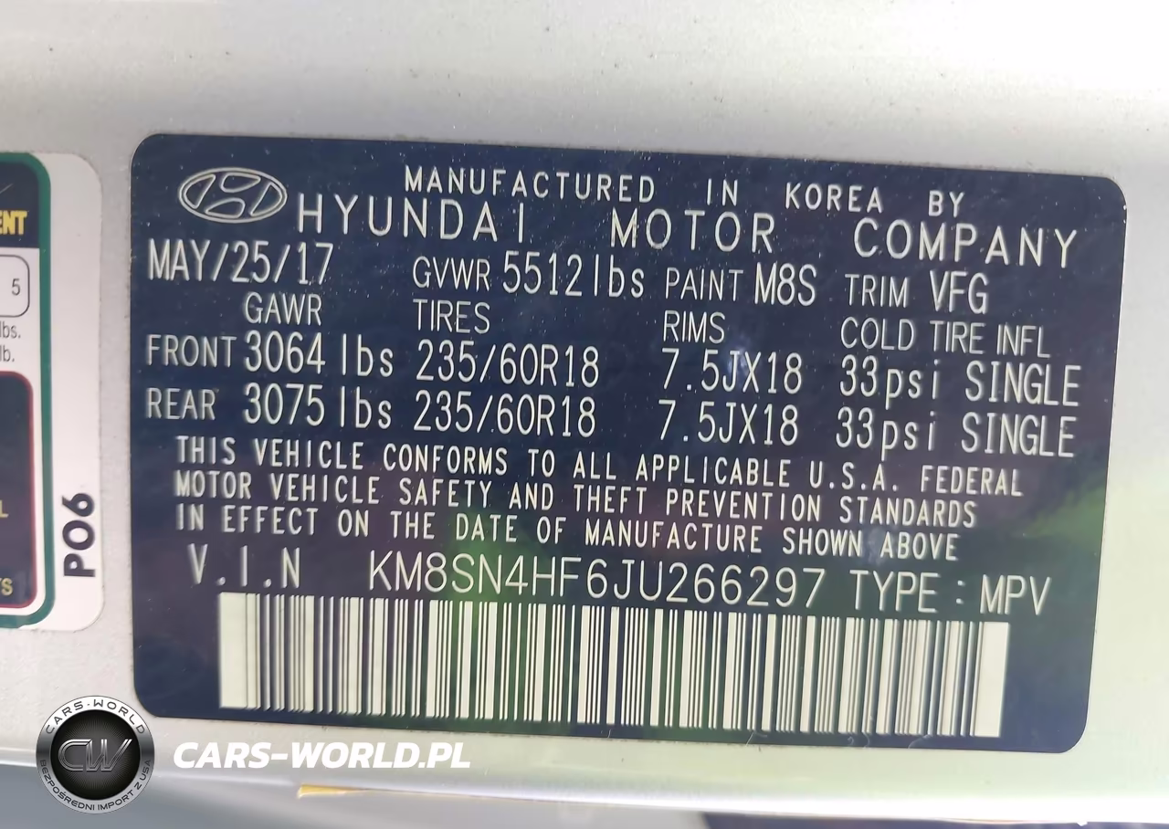 2018 Hyundai Santa Fe Se VIN:KM8SN4HF6JU266297 - 9