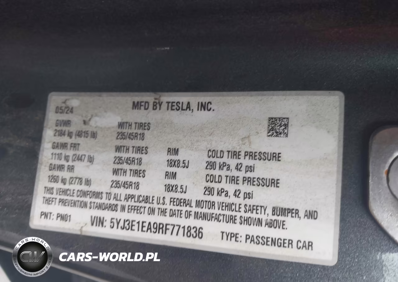 2024 Tesla Model 3 Long Range Dual Motor All-Wheel Drive-Rear-Wheel Drive VIN:5YJ3E1EA9RF771836 - 9