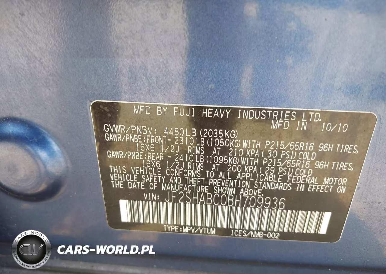 2011 Subaru Forester 2.5X VIN:JF2SHABC0BH709936 - 9