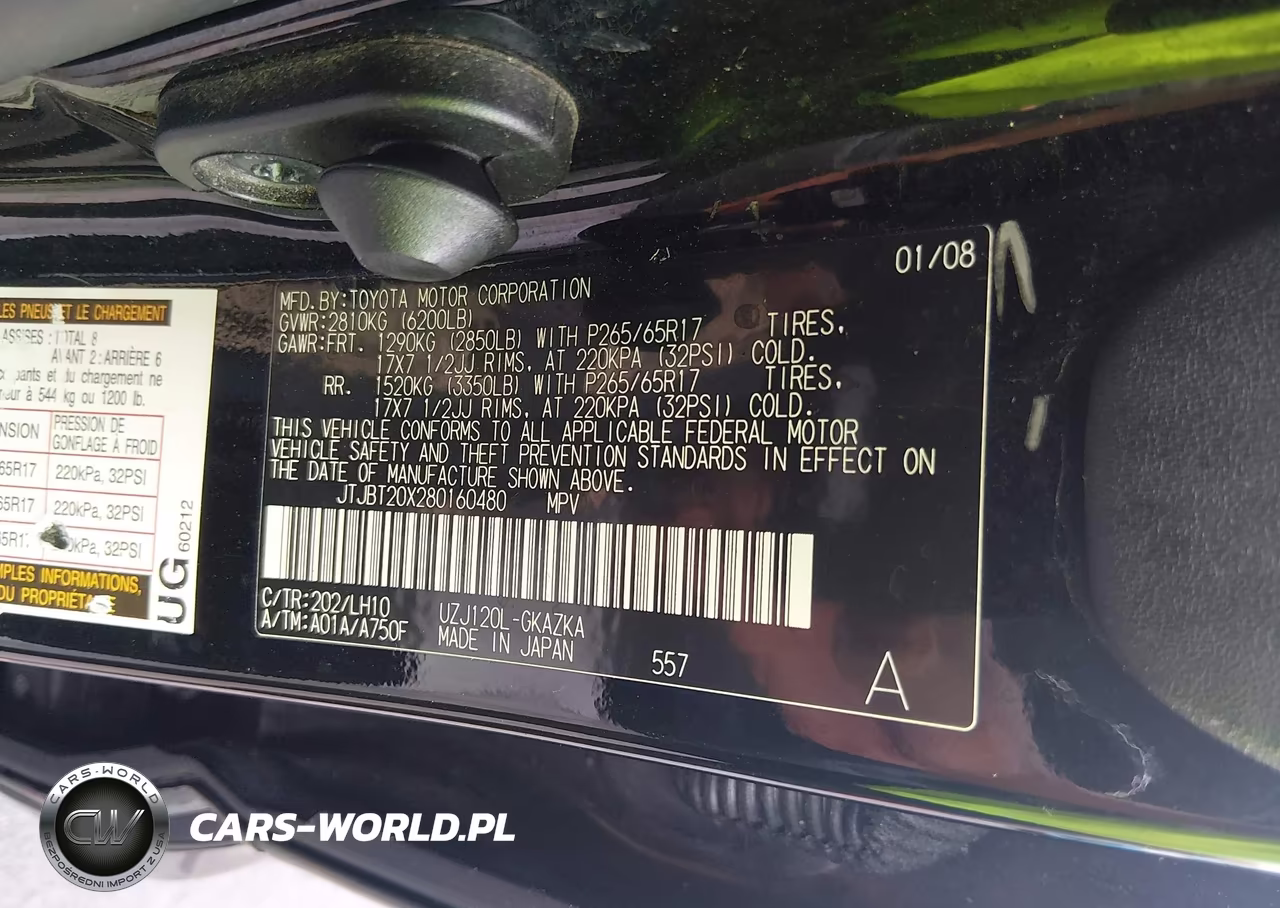 2008 Lexus Gx 470 VIN:JTJBT20X280160480 - 9