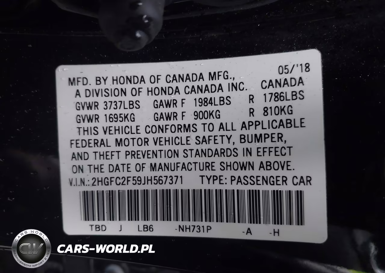 2018 Honda Civic Lx VIN:2HGFC2F59JH567371 - 9