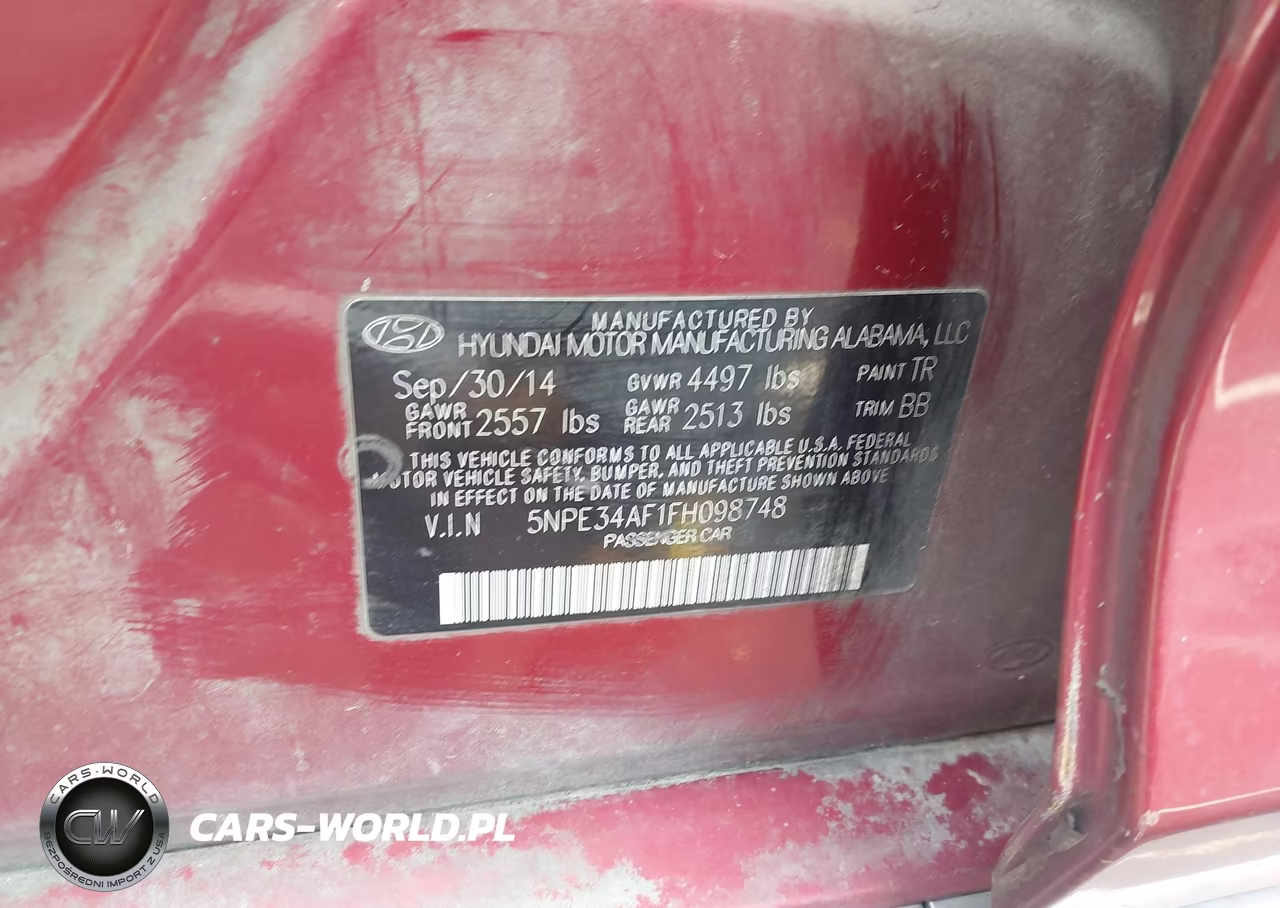 2015 Hyundai Sonata Sport VIN:5NPE34AF1FH098748 - 9