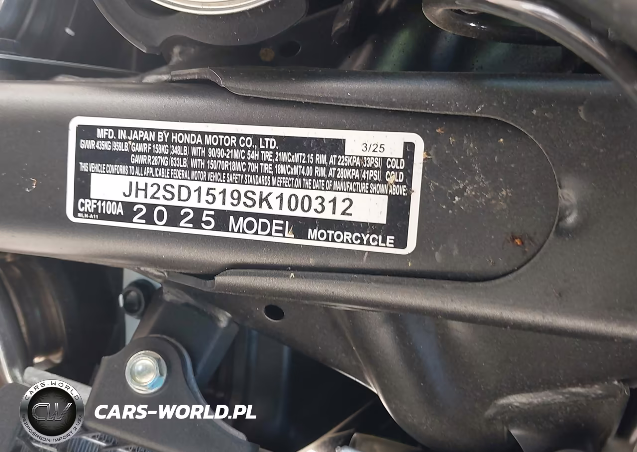 2025 Honda Crf1000 A VIN:JH2SD1519SK100312 - 10