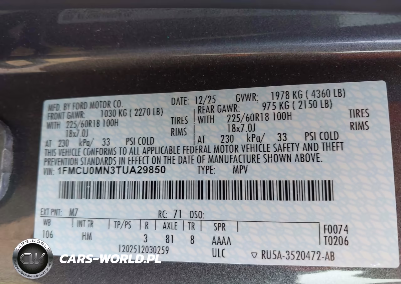 2026 Ford Escape St-Line VIN:1FMCU0MN3TUA29850 - 9