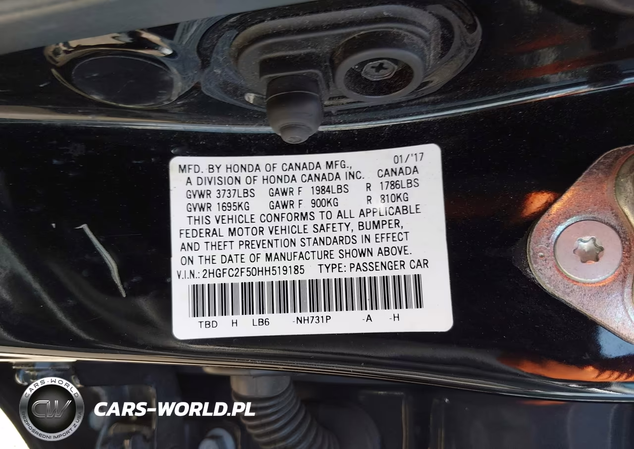 2017 Honda Civic Lx VIN:2HGFC2F50HH519185 - 9