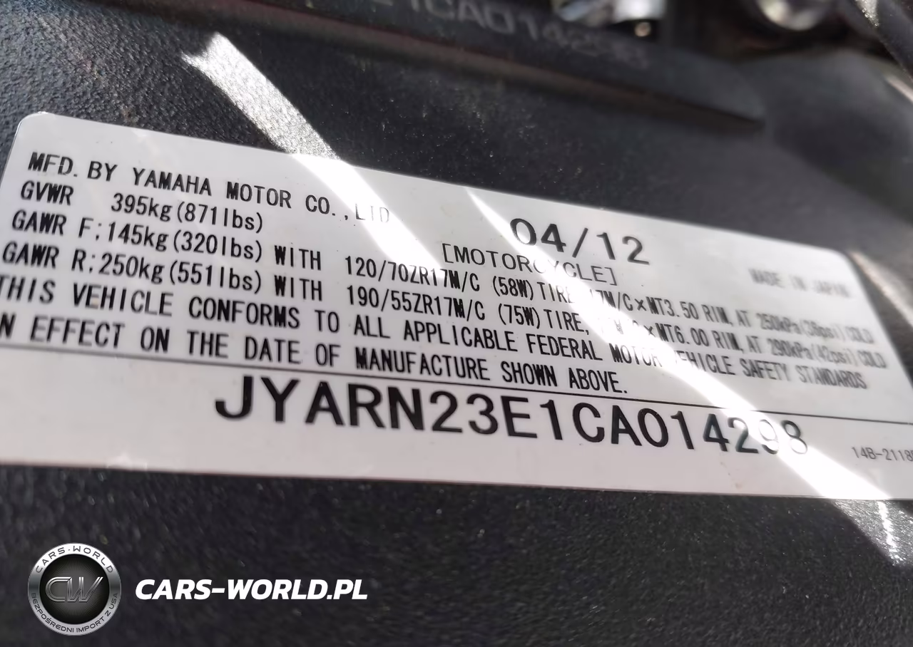 2012 Yamaha Yzfr1 VIN:JYARN23E1CA014298 - 10