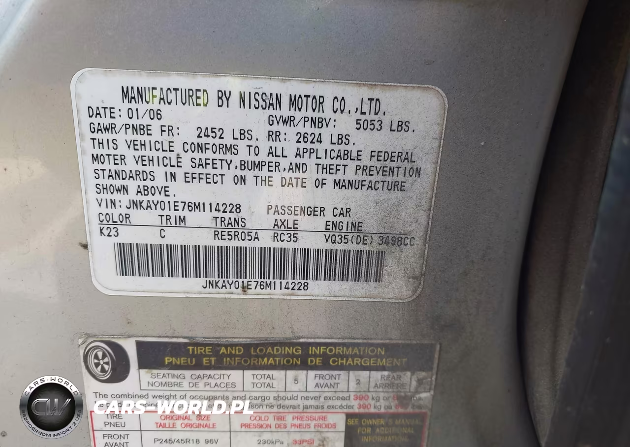 2006 Infiniti M35 VIN:JNKAY01E76M114228 - 9