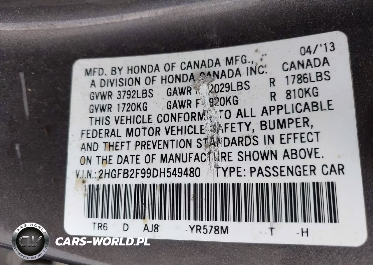 2013 Honda Civic Ex-L VIN:2HGFB2F99DH549480 - 9