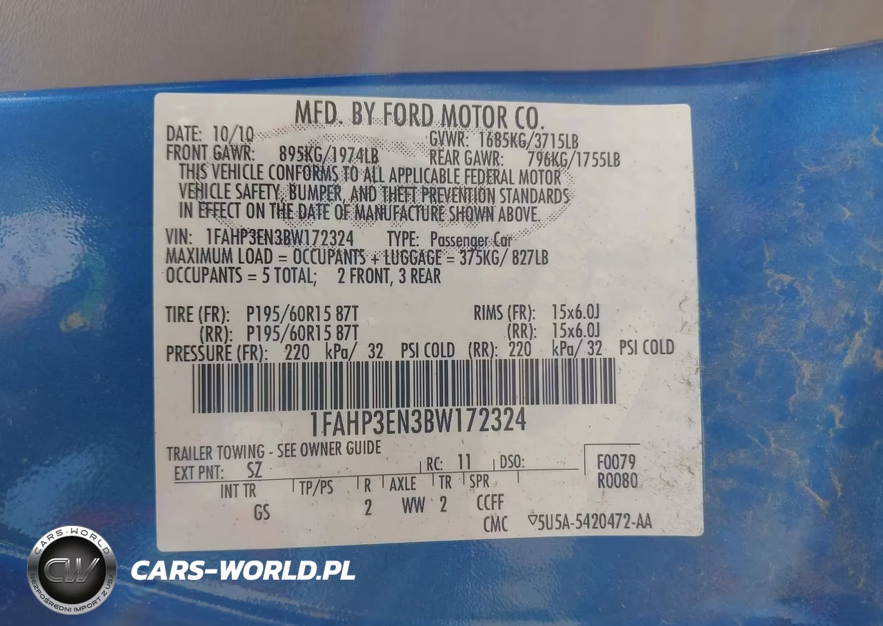 2011 Ford Focus S VIN:1FAHP3EN3BW172324 - 9