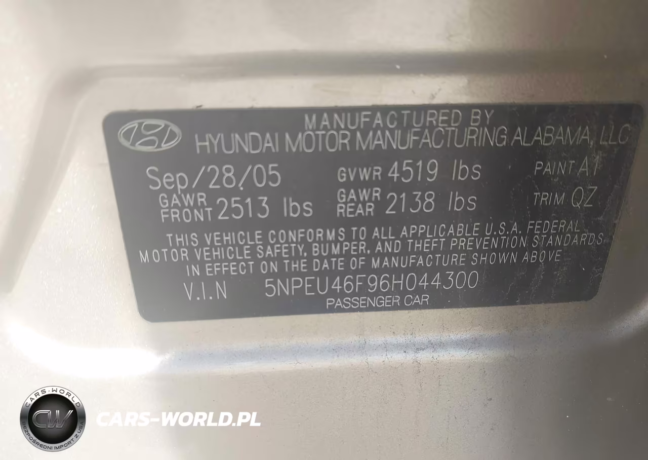 2006 Hyundai Sonata Gls V6-Lx V6 VIN:5NPEU46F96H044300 - 9