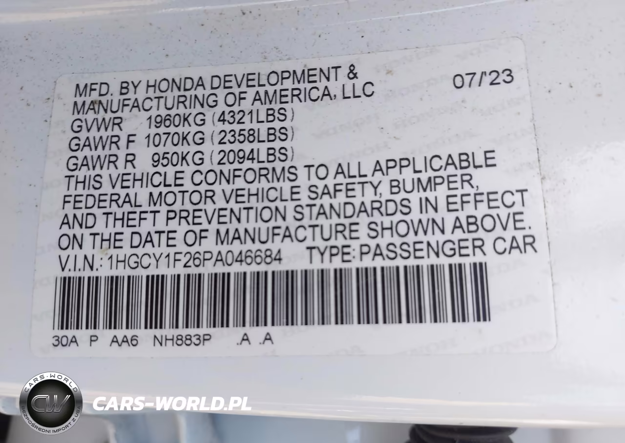 2023 Honda Accord Lx VIN:1HGCY1F26PA046684 - 9