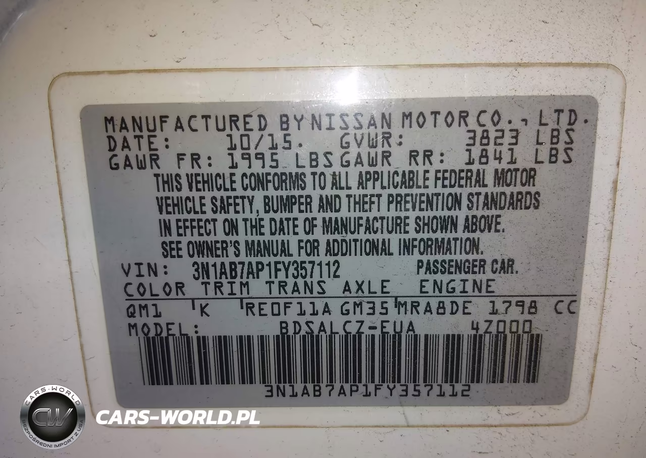 2015 Nissan Sentra S VIN:3N1AB7AP1FY357112 - 9