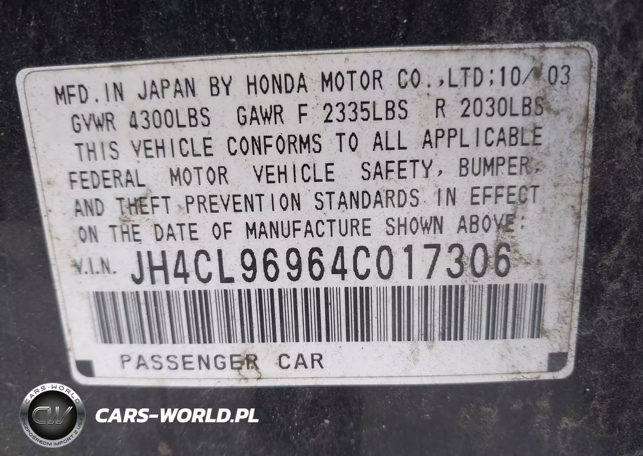 2004 Acura Tsx VIN:JH4CL96964C017306 - 9