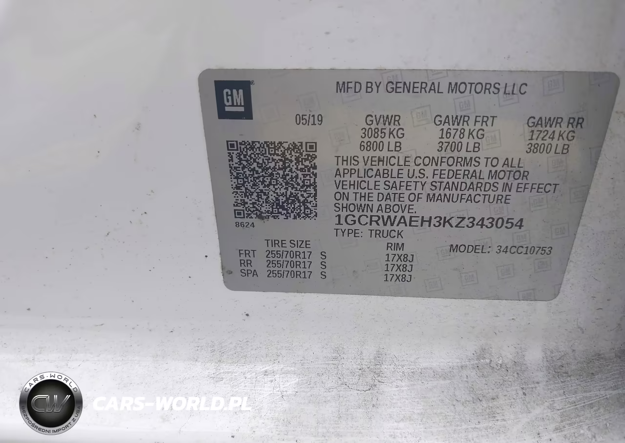 2019 Chevrolet Silverado 1500 Work Truck VIN:1GCRWAEH3KZ343054 - 9