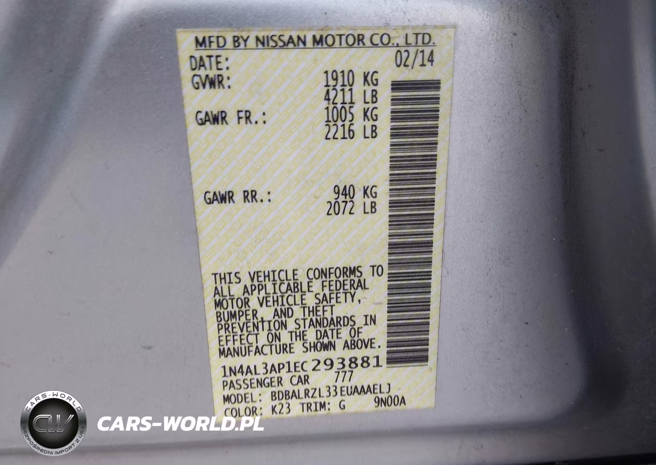 2014 Nissan Altima 2.5 S VIN:1N4AL3AP1EC293881 - 9
