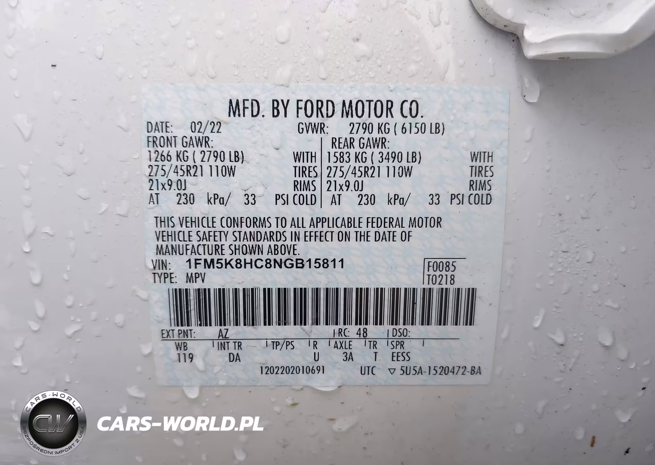 2022 Ford Explorer Platinum VIN:1FM5K8HC8NGB15811 - 9