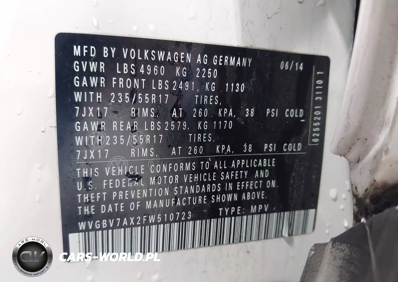2015 Volkswagen Tiguan Se VIN:WVGBV7AX2FW510723 - 9
