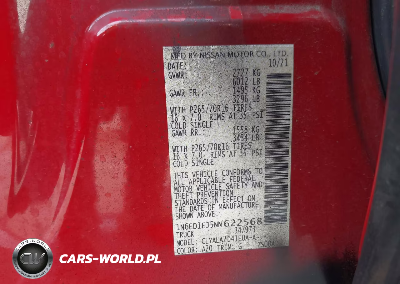 2022 Nissan Frontier S 4X2 VIN:1N6ED1EJ5NN622568 - 9