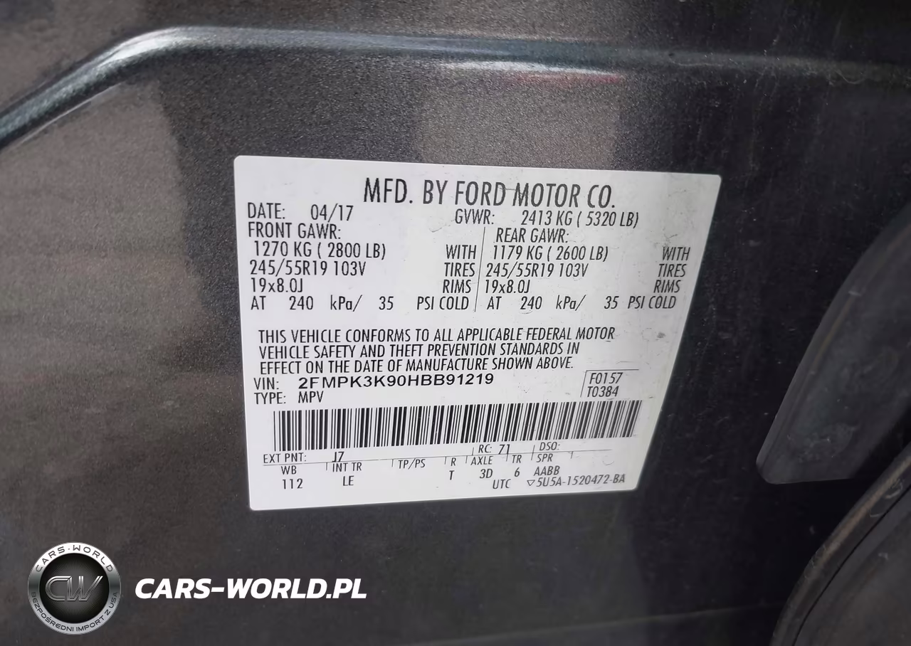 2017 Ford Edge Titanium VIN:2FMPK3K90HBB91219 - 9