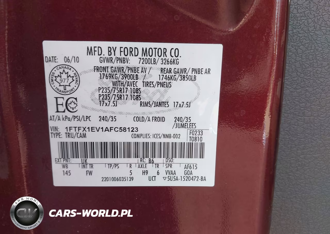 2010 Ford F-150 Fx4-Lariat-Xl-Xlt VIN:1FTFX1EV1AFC58123 - 9