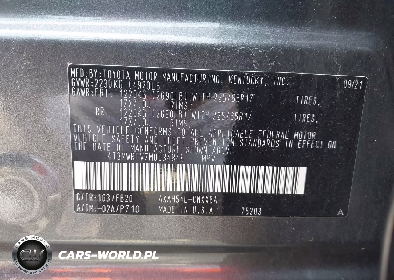 2021 Toyota Rav4 Hybrid Le VIN:4T3MWRFV7MU034848 - 9
