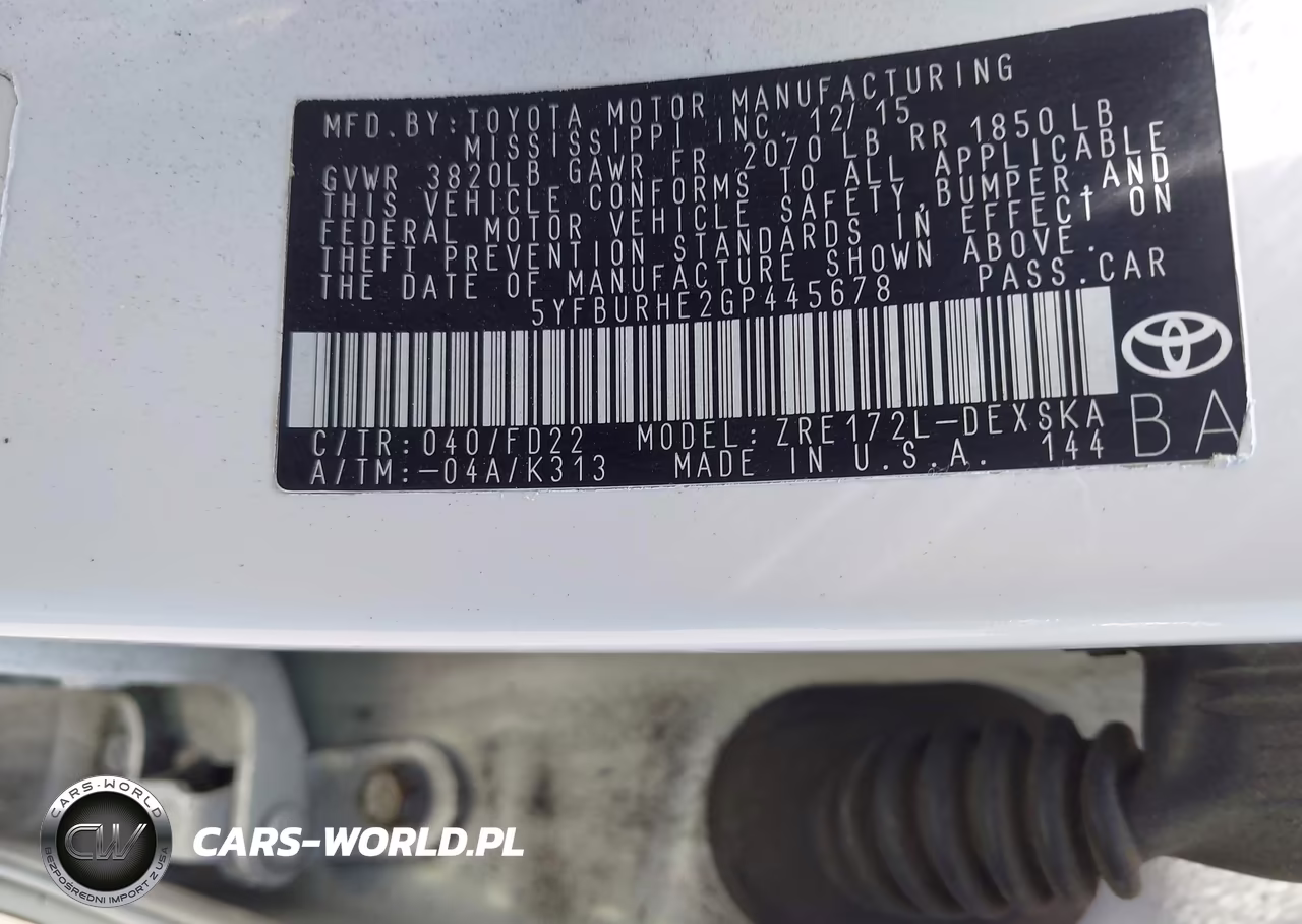 2016 Toyota Corolla S Plus VIN:5YFBURHE2GP445678 - 9