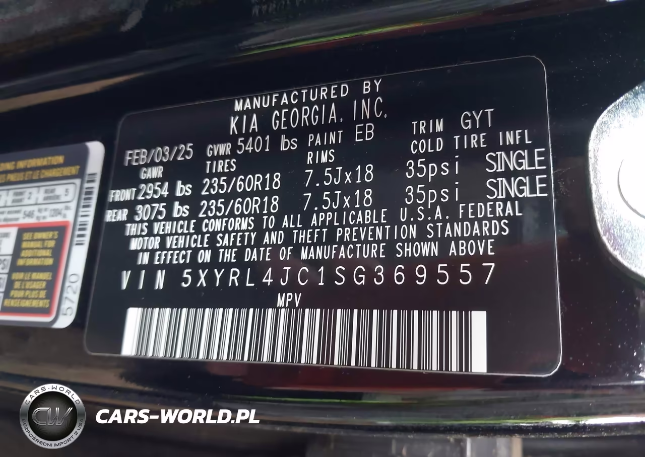 2025 Kia Sorento S VIN:5XYRL4JC1SG369557 - 9