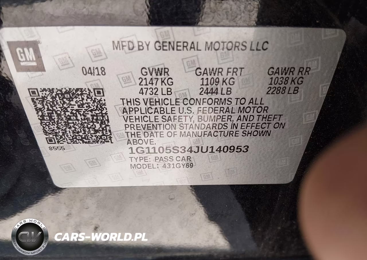 2018 Chevrolet Impala 1Lt VIN:1G1105S34JU140953 - 9