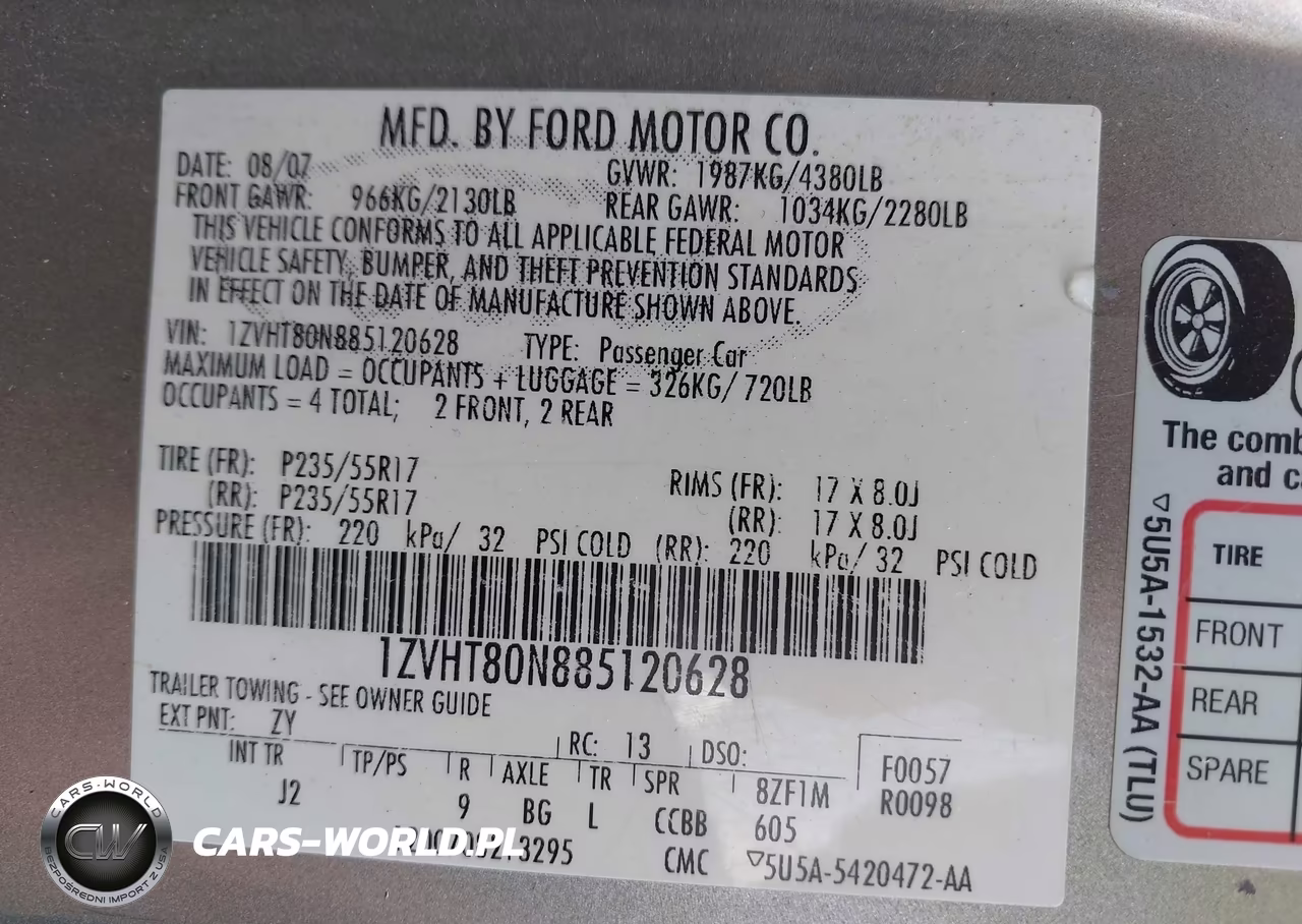 2008 Ford Mustang V6 Deluxe-V6 Premium VIN:1ZVHT80N885120628 - 9