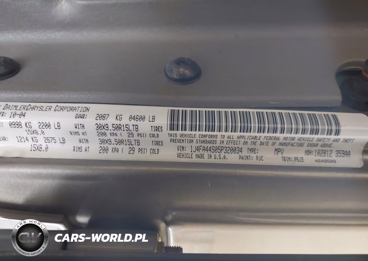 2005 Jeep Wrangler Unlimited VIN:1J4FA44S05P320034 - 9