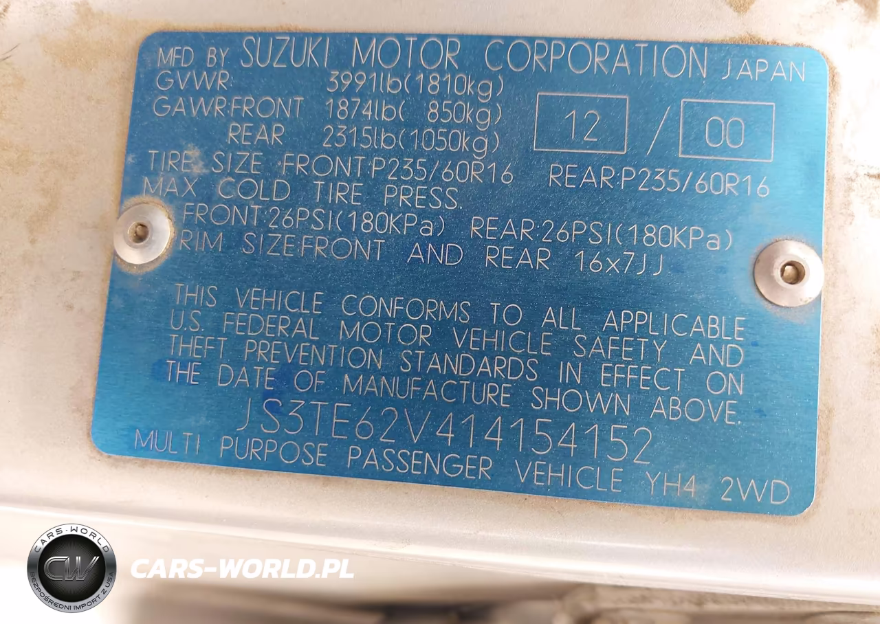 2001 Suzuki Grand Vitara Jls-Jls+-Limited VIN:JS3TE62V414154152 - 9