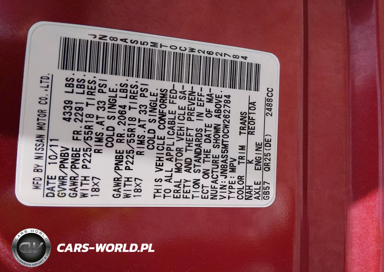 2012 Nissan Rogue Sv W-Sl Pkg VIN:JN8AS5MT0CW262784 - 9