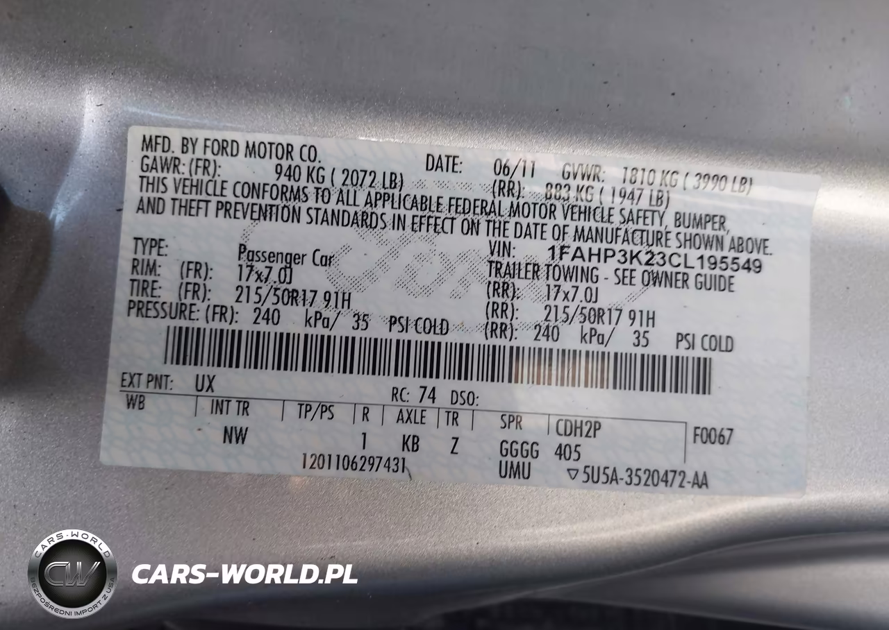 2012 Ford Focus Se VIN:1FAHP3K23CL195549 - 9
