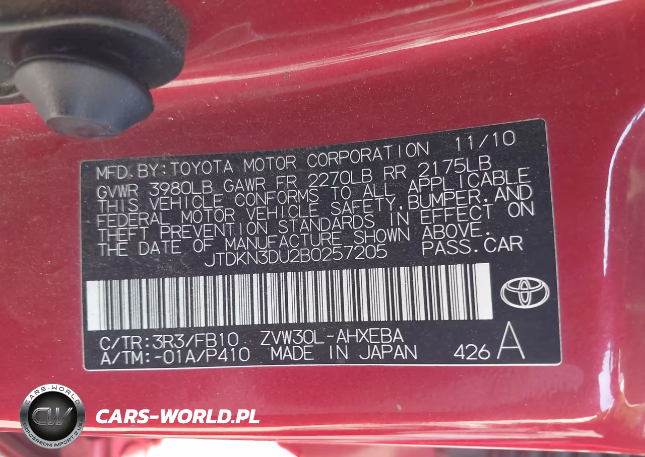 2011 Toyota Prius Two VIN:JTDKN3DU2B0257205 - 9