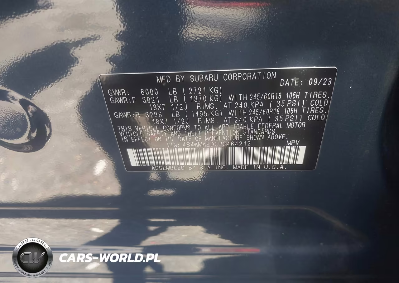 2023 Subaru Ascent Premium 7-Passenger VIN:4S4WMAED3P3464212 - 9