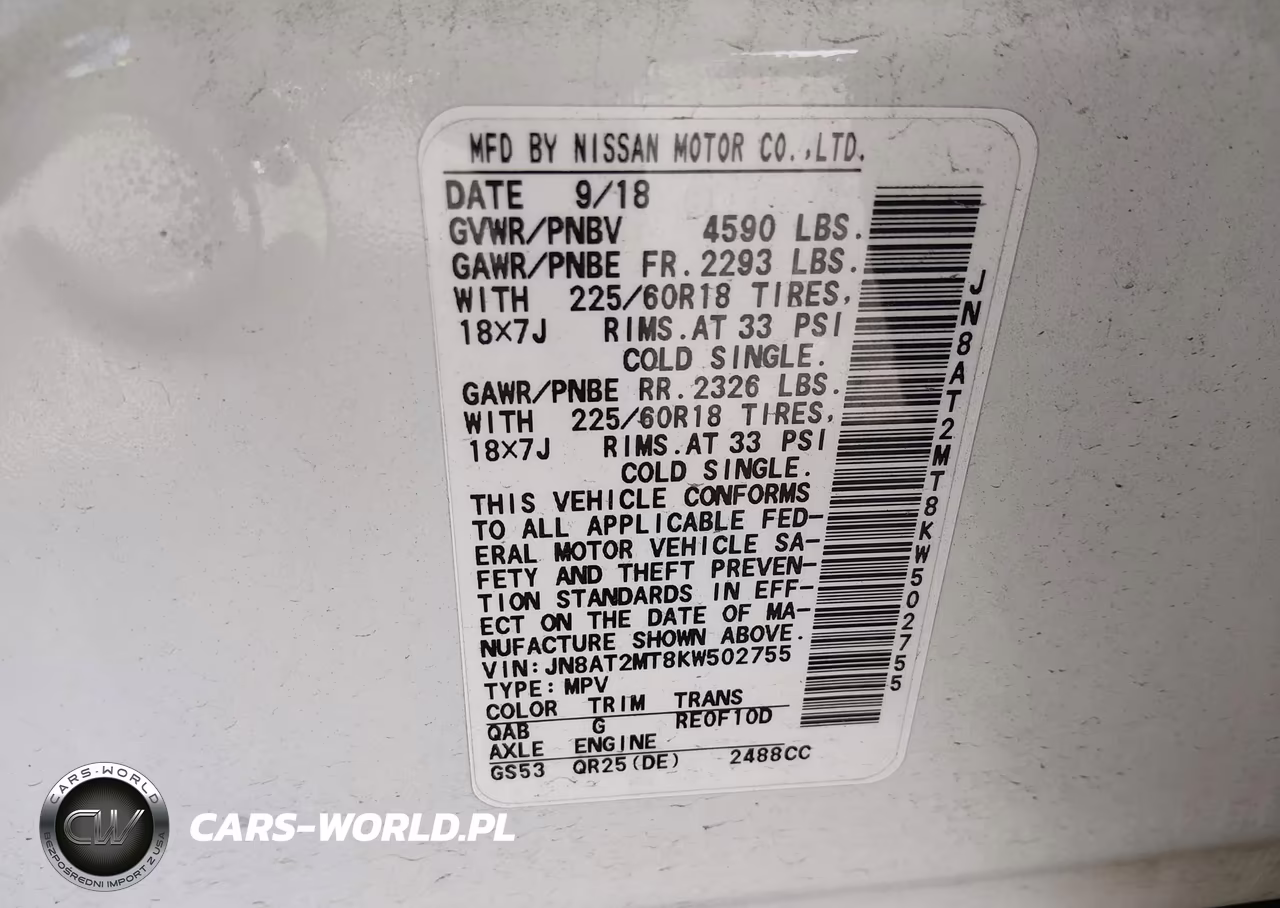 2019 Nissan Rogue Sv VIN:JN8AT2MT8KW502755 - 9