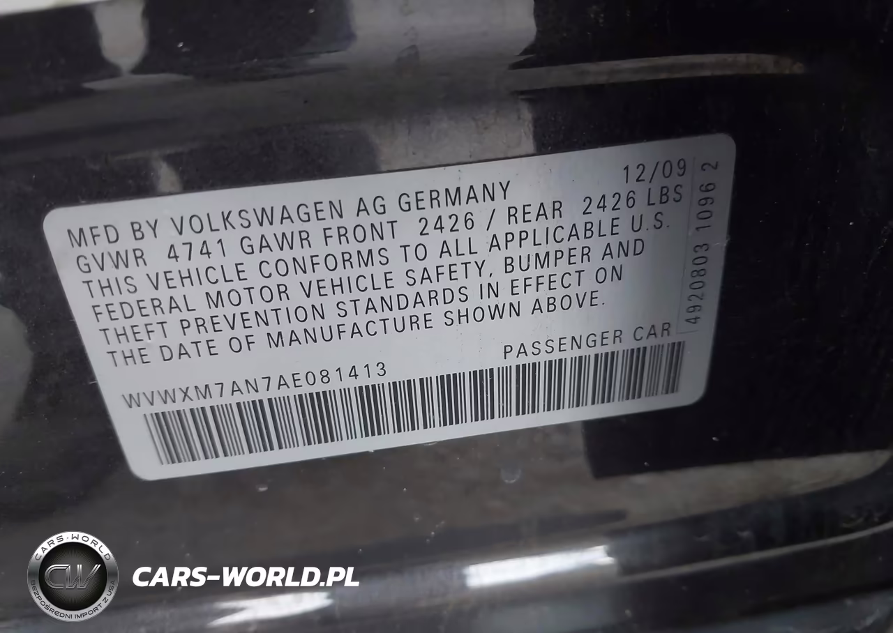 2010 Volkswagen Passat Komfort VIN:WVWXM7AN7AE081413 - 9