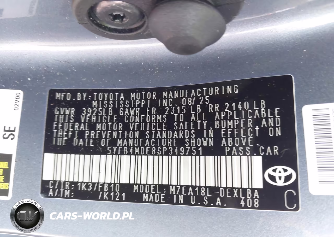 2025 Toyota Corolla Le VIN:5YFB4MDE8SP349751 - 9
