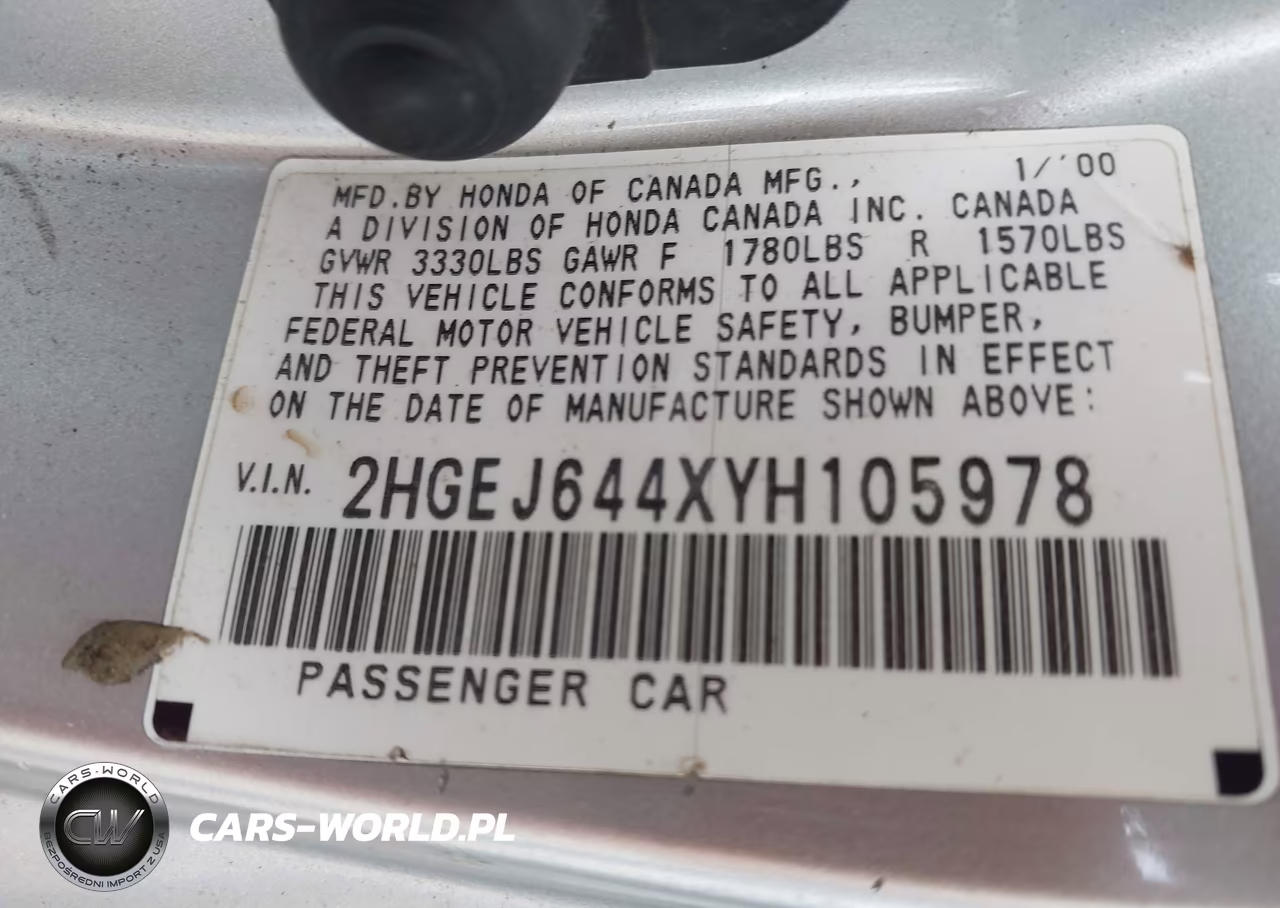 2000 Honda Civic Dx VIN:2HGEJ644XYH105978 - 9