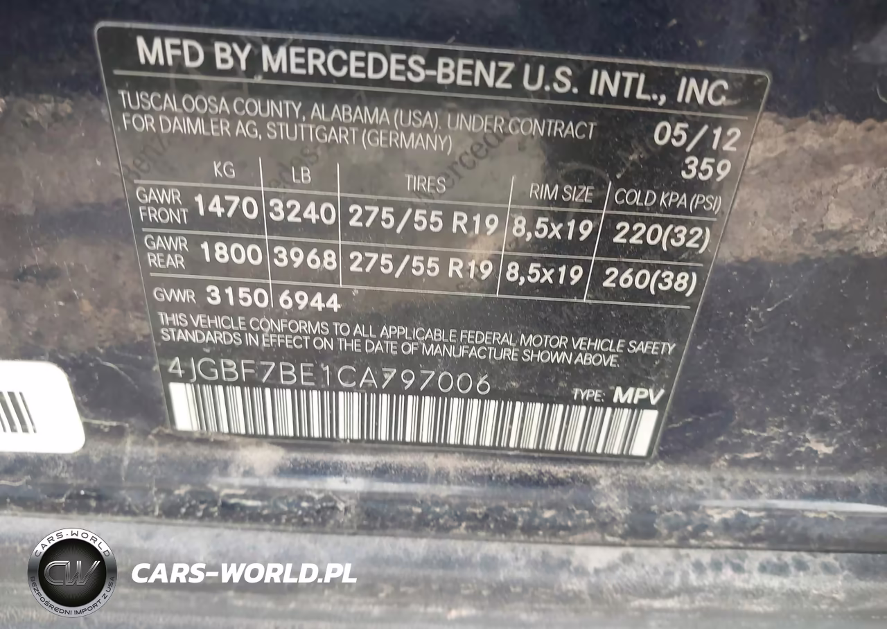 2012 Mercedes-Benz Gl 450 4Matic VIN:4JGBF7BE1CA797006 - 9