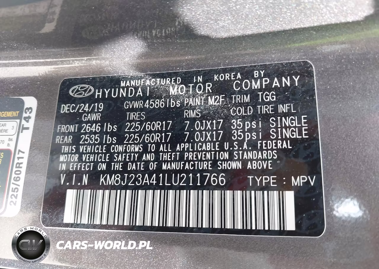 2020 Hyundai Tucson Se VIN:KM8J23A41LU211766 - 9