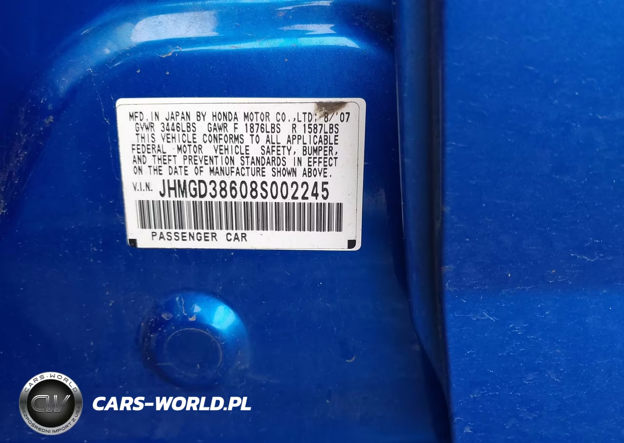 2008 Honda Fit Sport VIN:JHMGD38608S002245 - 9