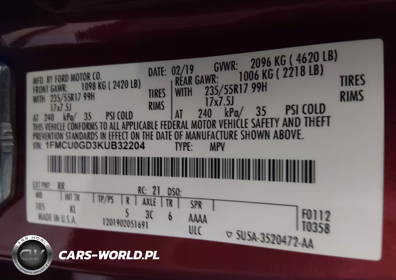 2019 Ford Escape Se VIN:1FMCU0GD3KUB32204 - 9