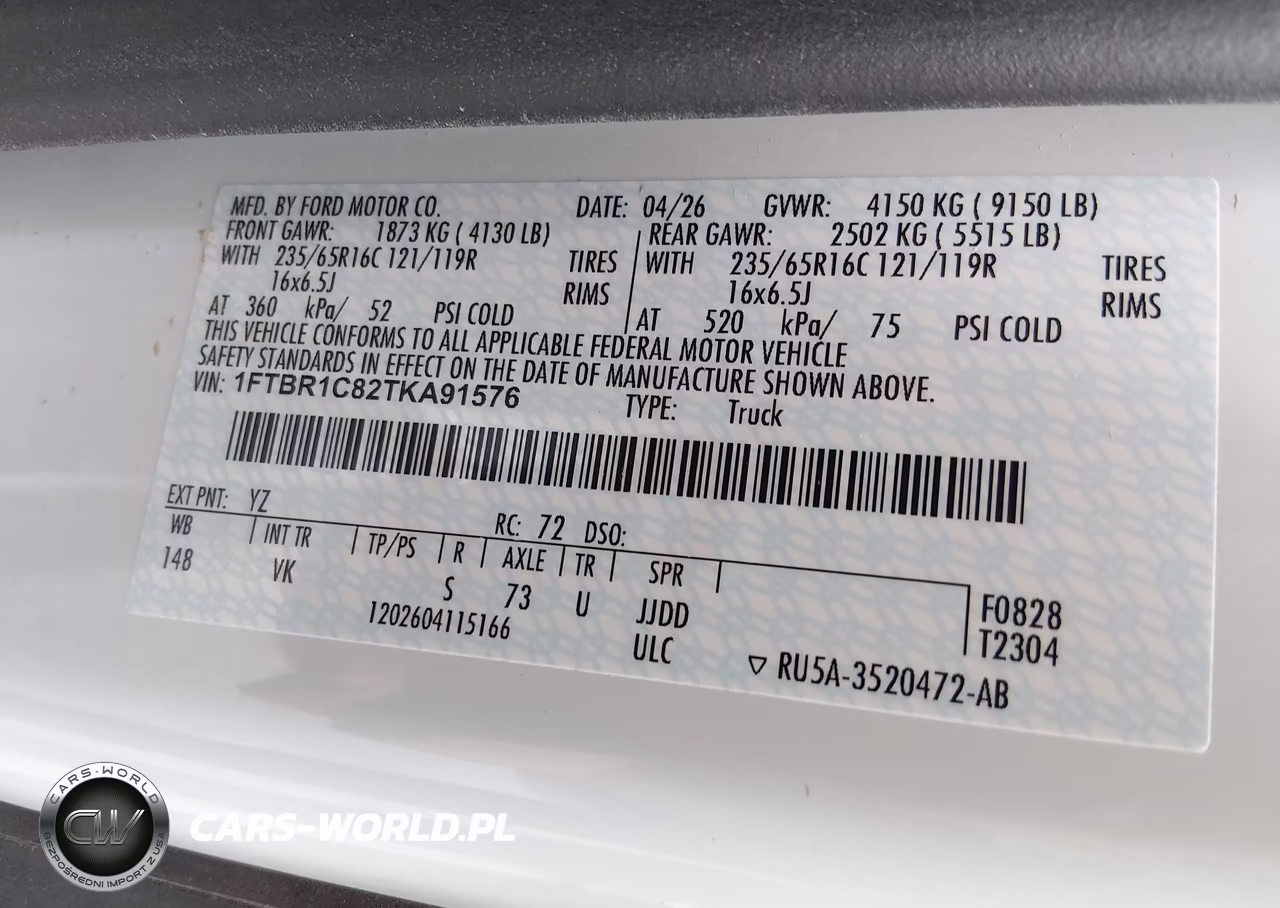 2026 Ford Transit-250 VIN:1FTBR1C82TKA91576 - 9