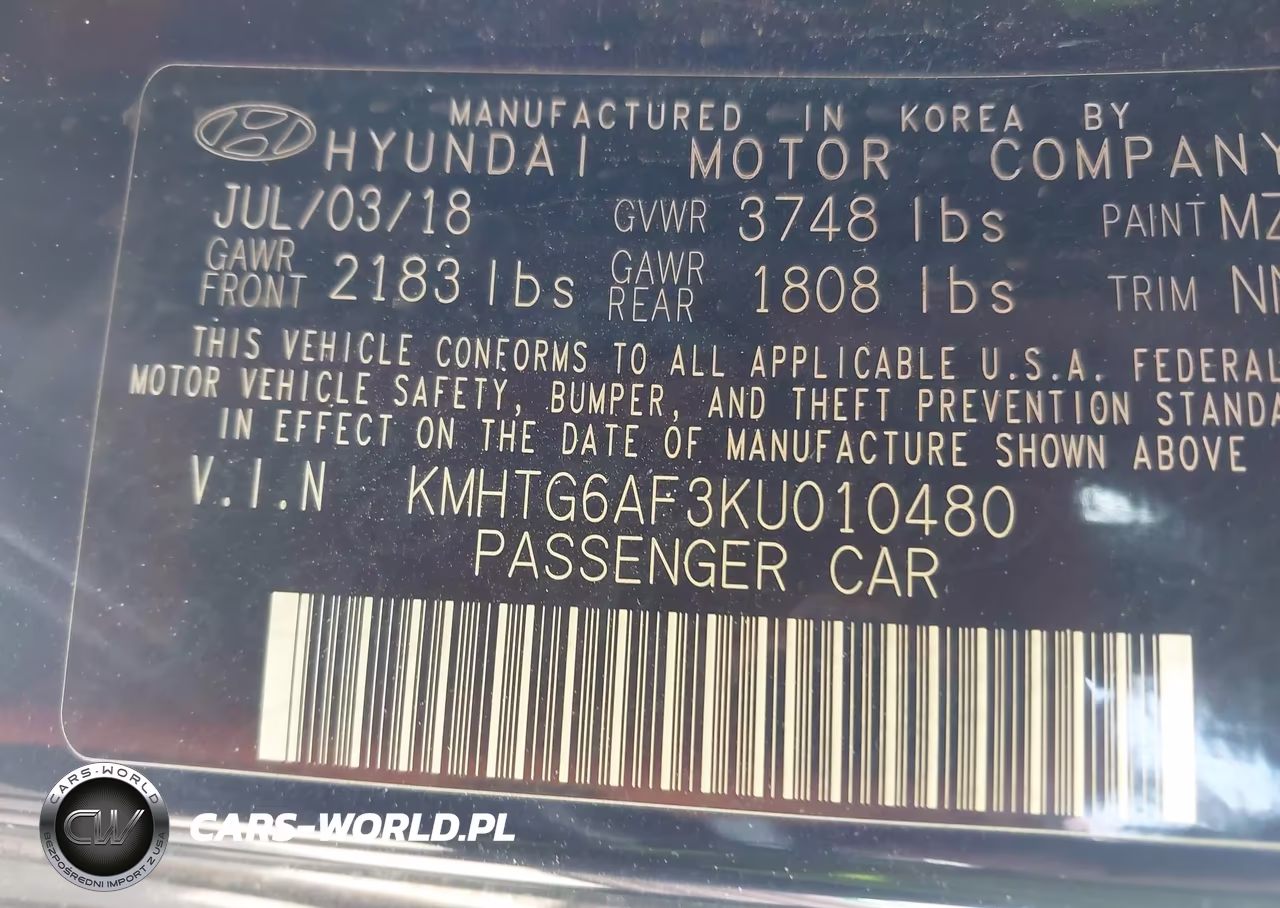 2019 Hyundai Veloster 2.0 VIN:KMHTG6AF3KU010480 - 9