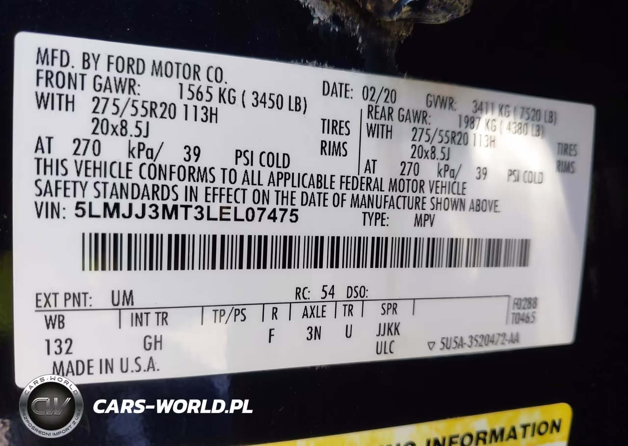 2020 Lincoln Navigator Standard L VIN:5LMJJ3MT3LEL07475 - 9