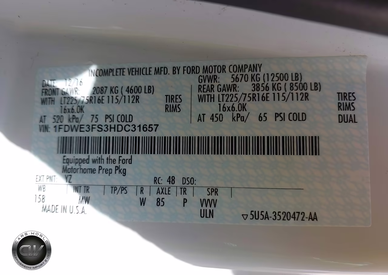 2017 Ford E-350 Cutaway VIN:1FDWE3FS3HDC31657 - 9