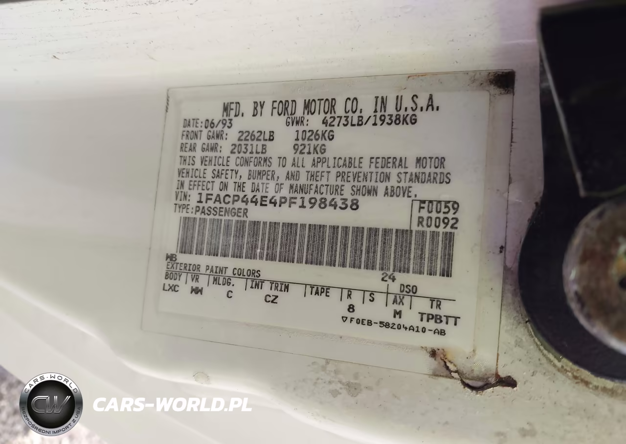 1993 Ford Mustang Lx VIN:1FACP44E4PF198438 - 9
