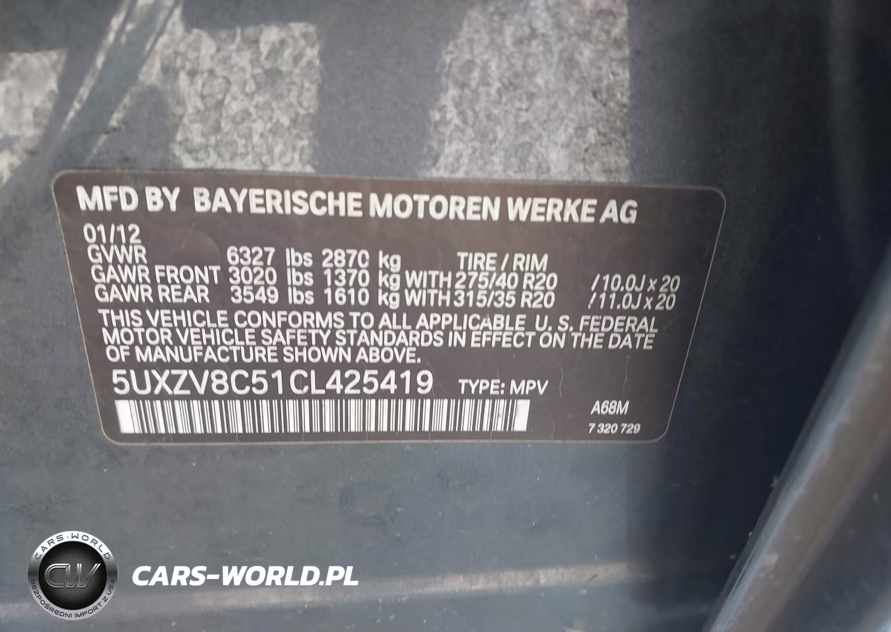 2012 BMW X5 xDrive50I VIN:5UXZV8C51CL425419 - 9